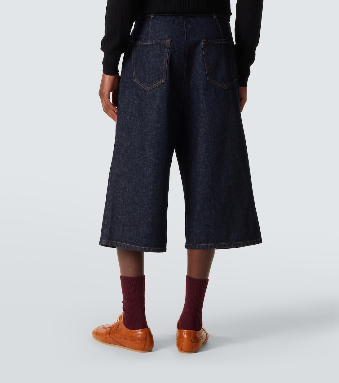 Belted denim Bermuda shorts | Dries Van Noten