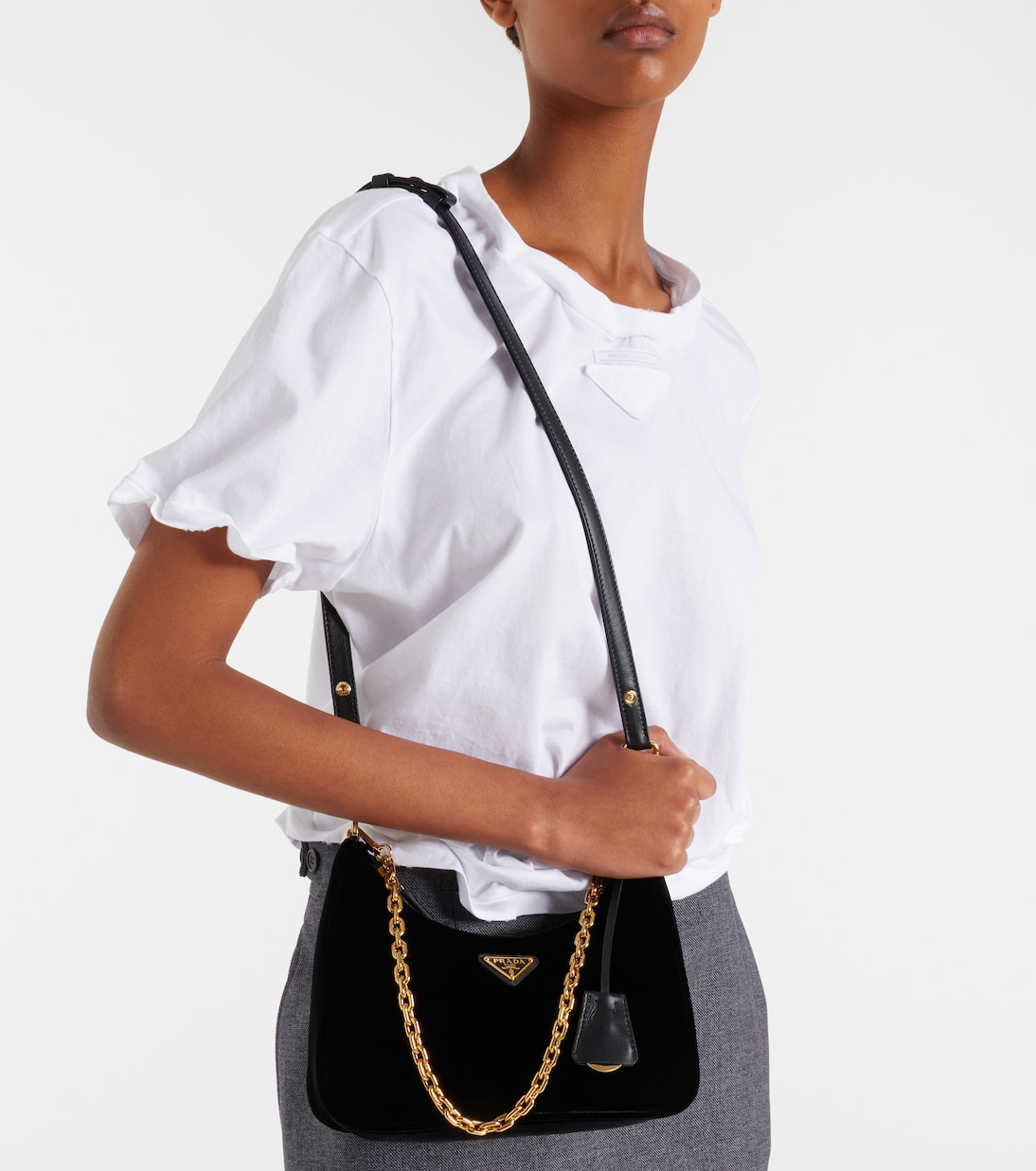 Prada Re-Edition Mini velvet shoulder bag | Prada