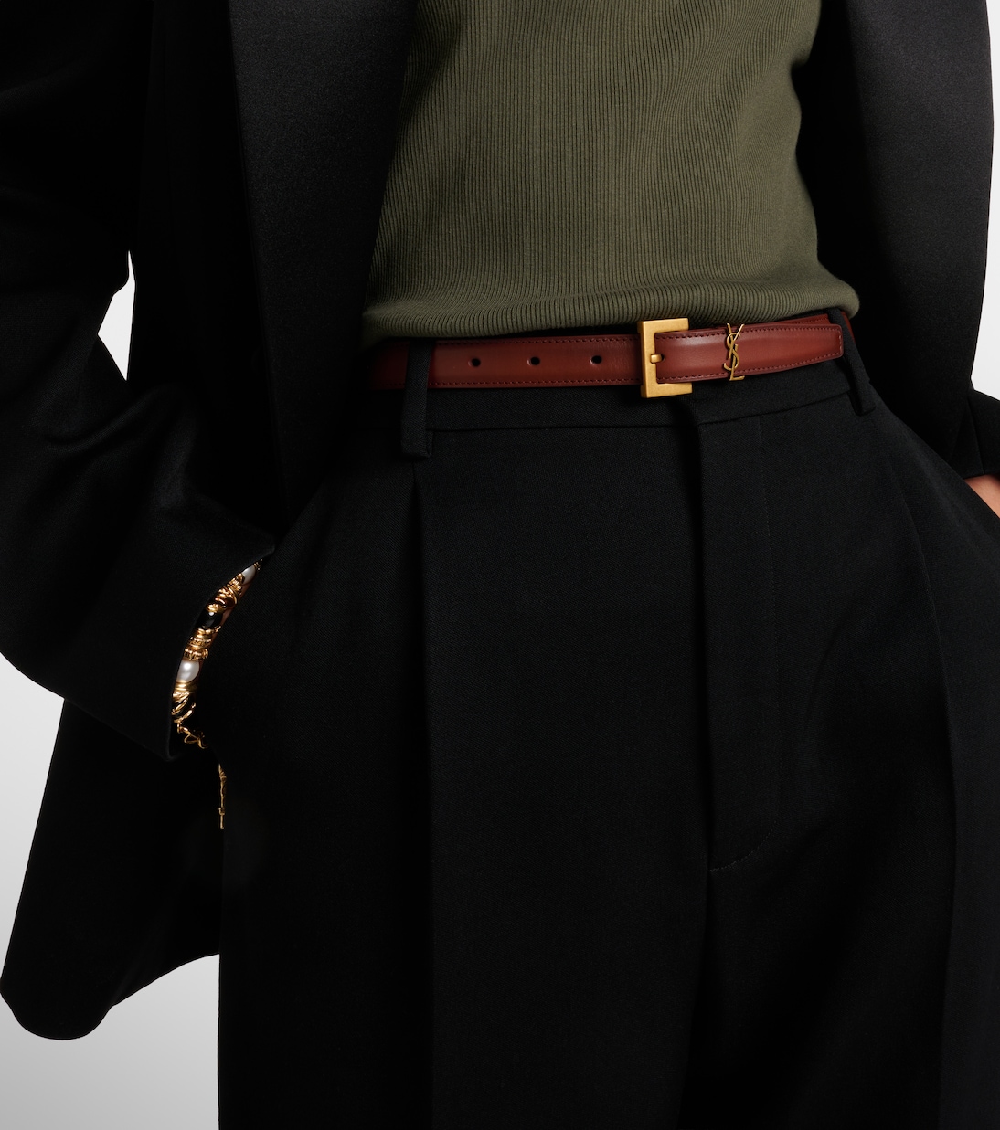 Cinturón Cassandre de piel | Saint Laurent