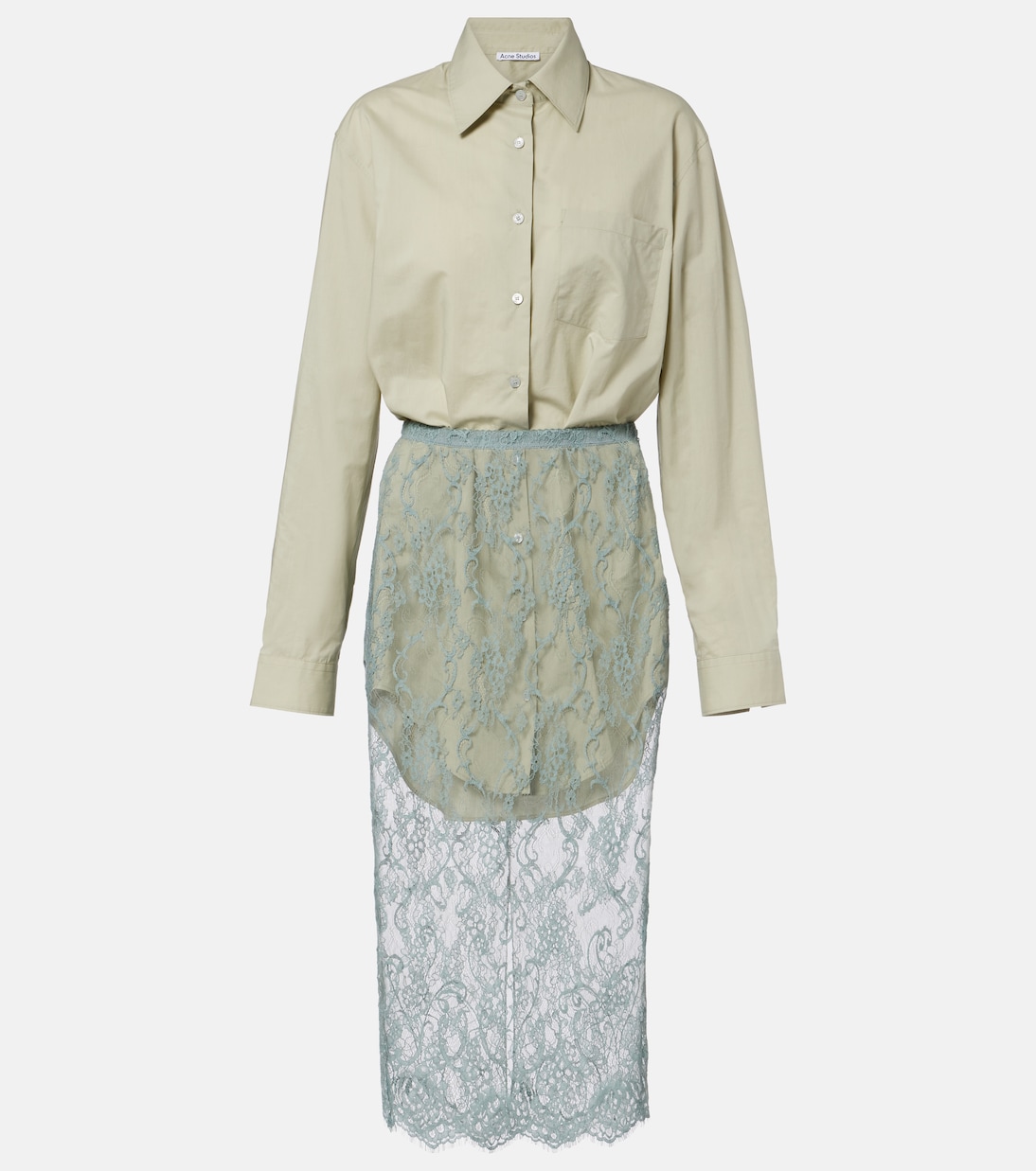 Lace-trimmed shirt dress | Acne Studios