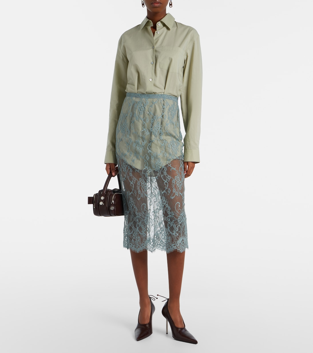 Lace-trimmed shirt dress | Acne Studios