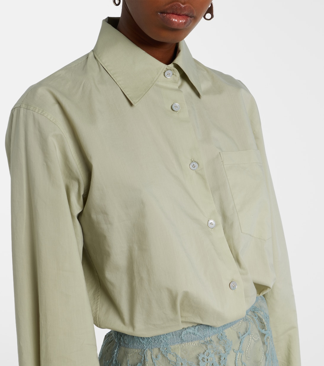 Lace-trimmed shirt dress | Acne Studios