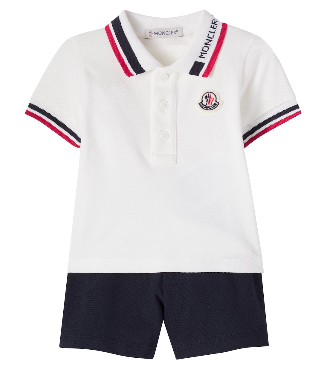 Baby cotton-blend polo shirt and shorts set | Moncler Enfant