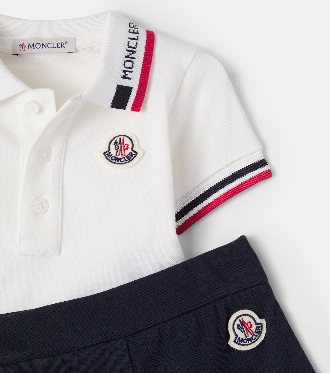 Baby cotton-blend polo shirt and shorts set | Moncler Enfant
