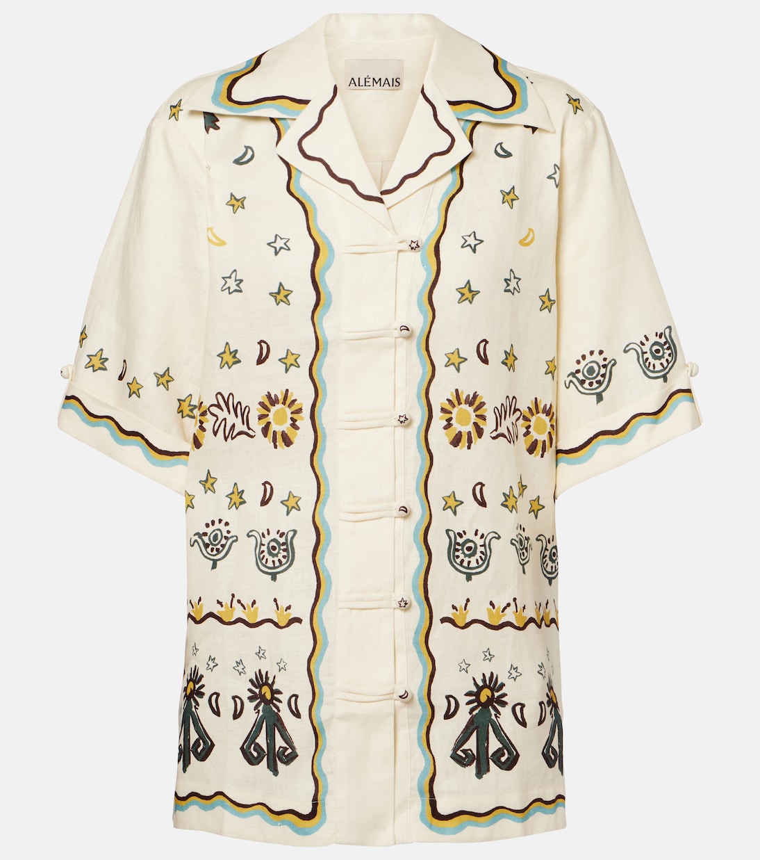 Antoinette printed linen shirt | Alémais