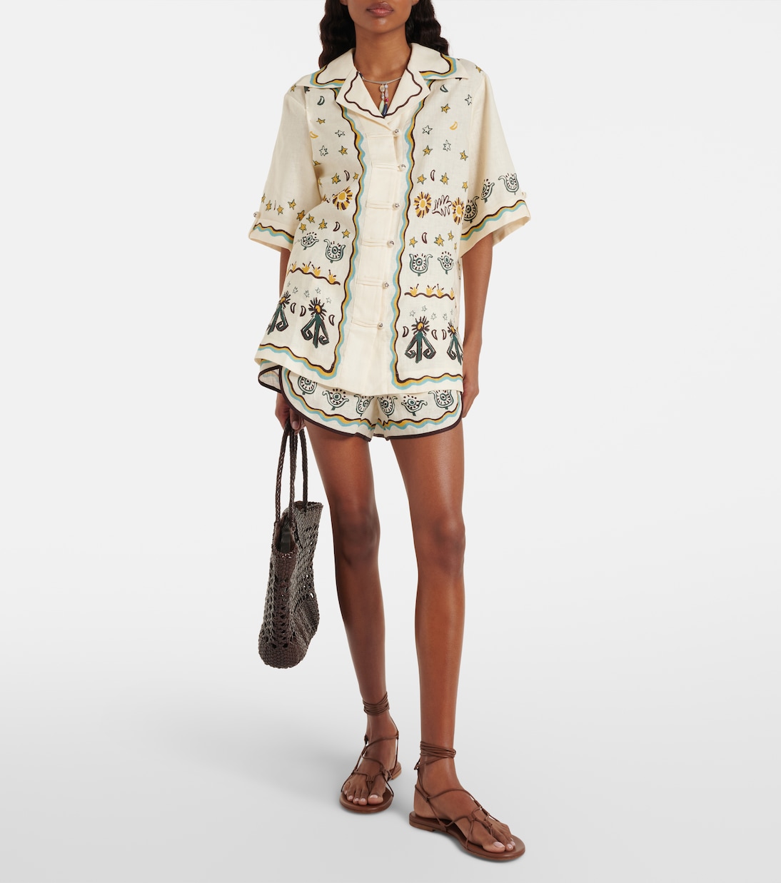 Antoinette printed linen shirt | Alémais