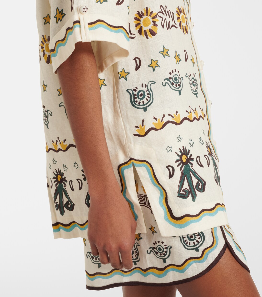 Antoinette printed linen shirt | Alémais