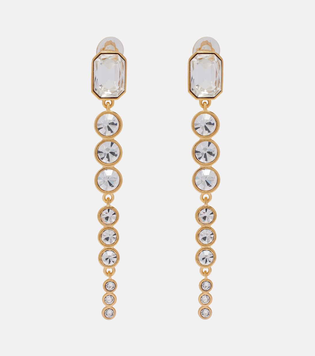 Crystal-embellished clip-on earrings | Oscar de la Renta