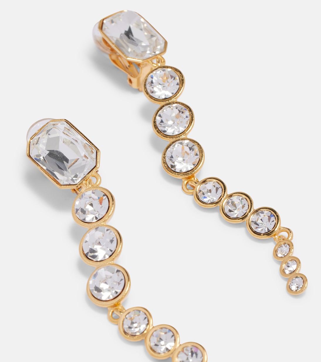 Crystal-embellished clip-on earrings | Oscar de la Renta