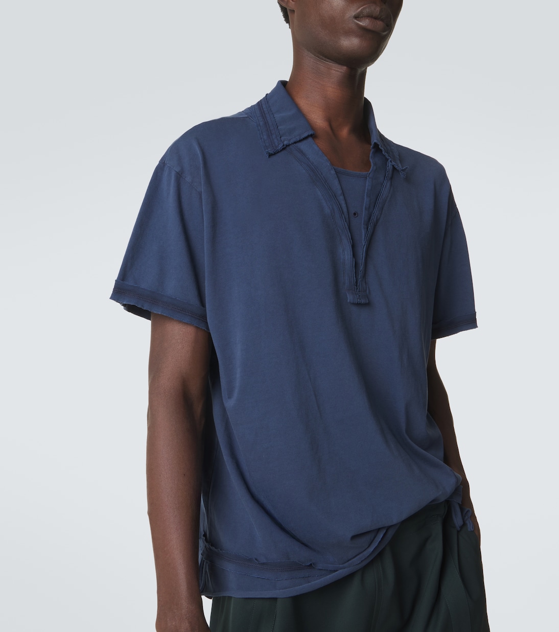 Otak layered cotton polo shirt | Kiko Kostadinov