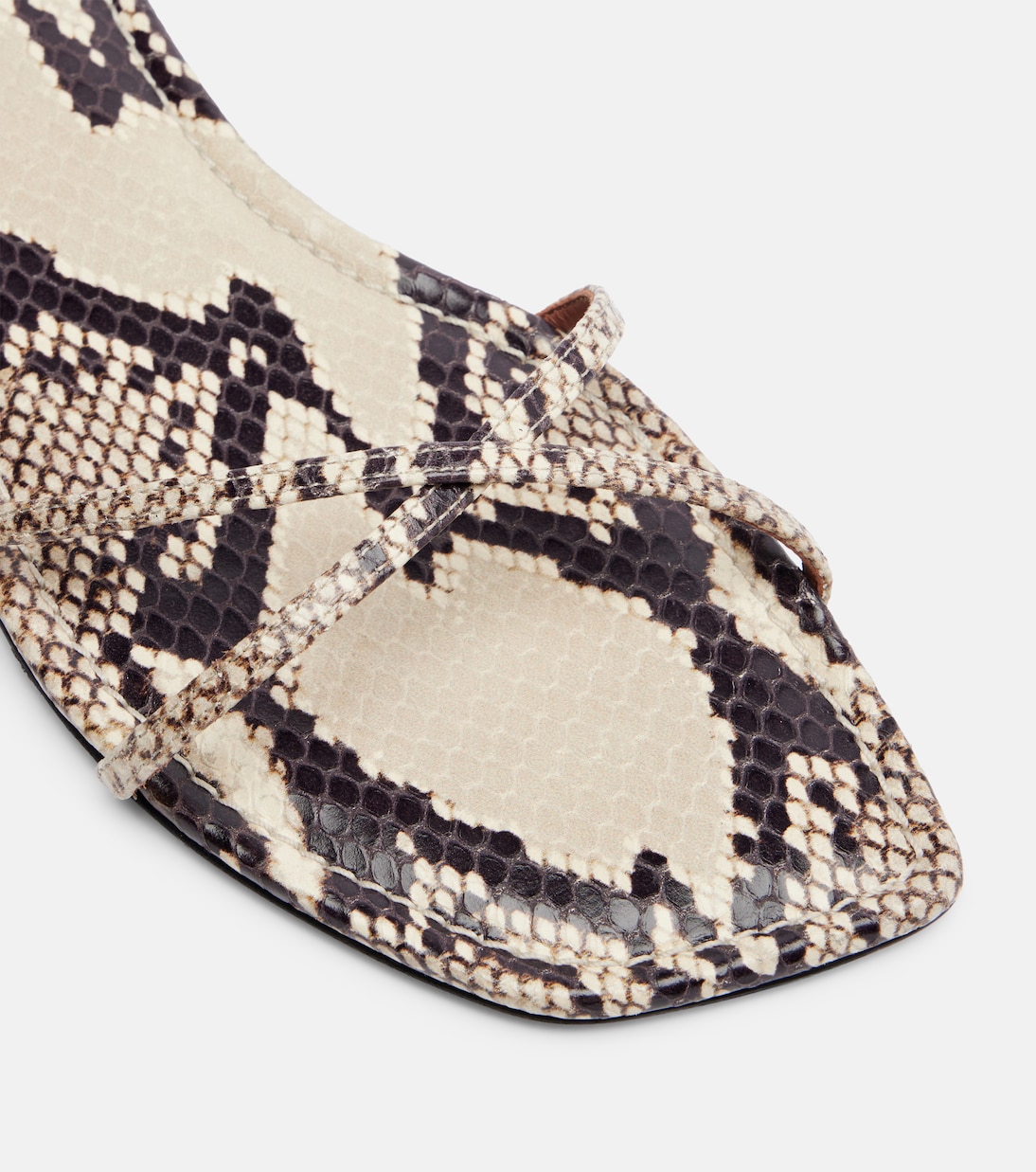Biarritz snake-effect leather sandals | Paris Texas