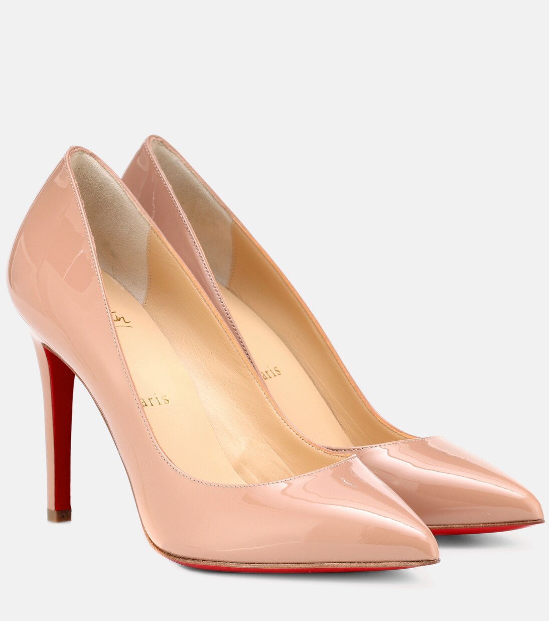 Escarpins en cuir verni Pigalle 100 en neutre Christian Louboutin Mytheresa