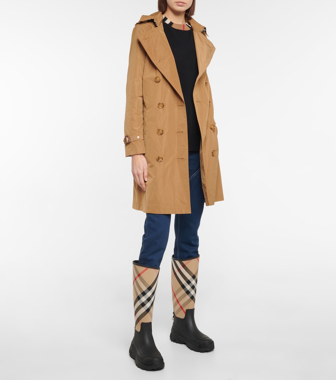 House Check rubber rain boots | Burberry