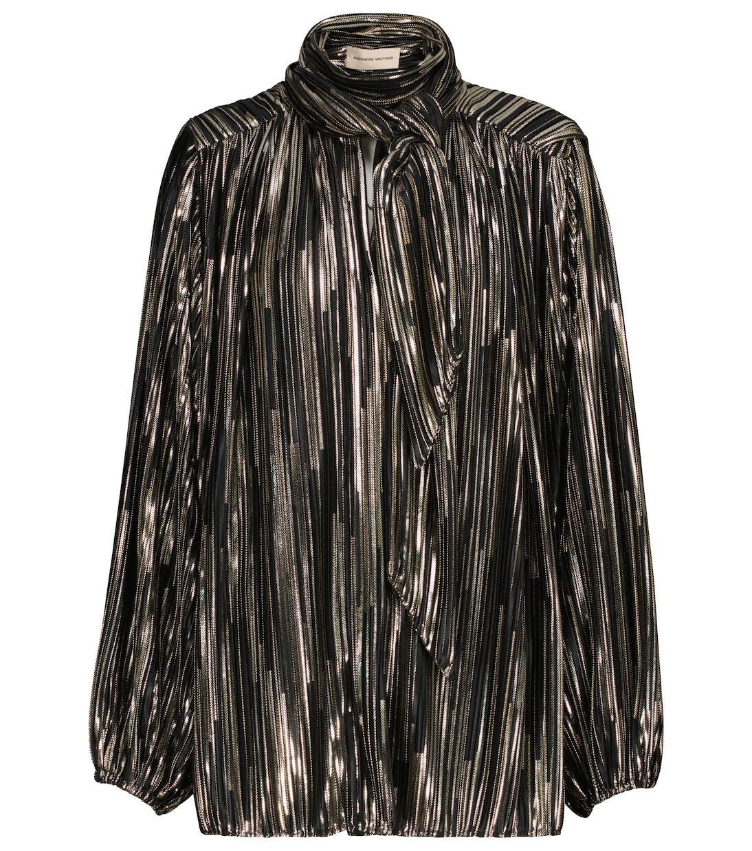 Metallic tie-neck blouse | Alexandre Vauthier