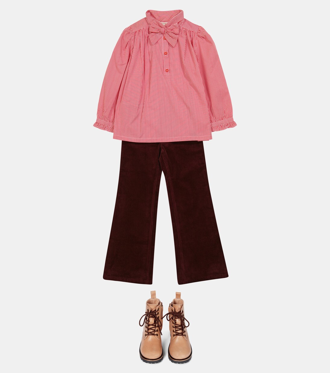 Folsom striped cotton blouse | Caramel