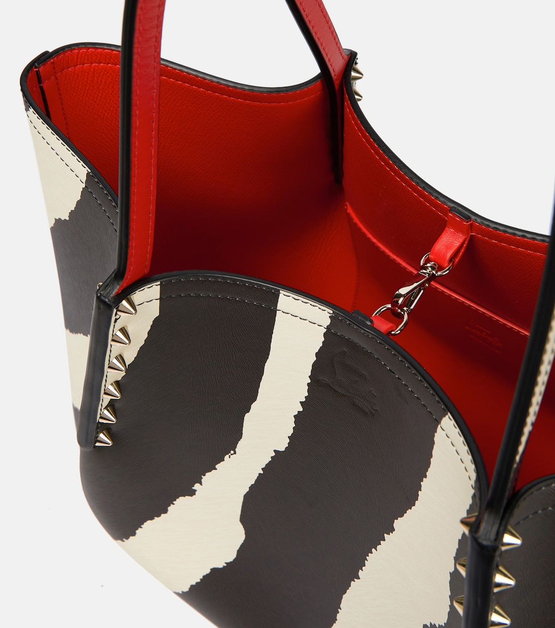 Cabarock Small zebra-print leather tote | Christian Louboutin