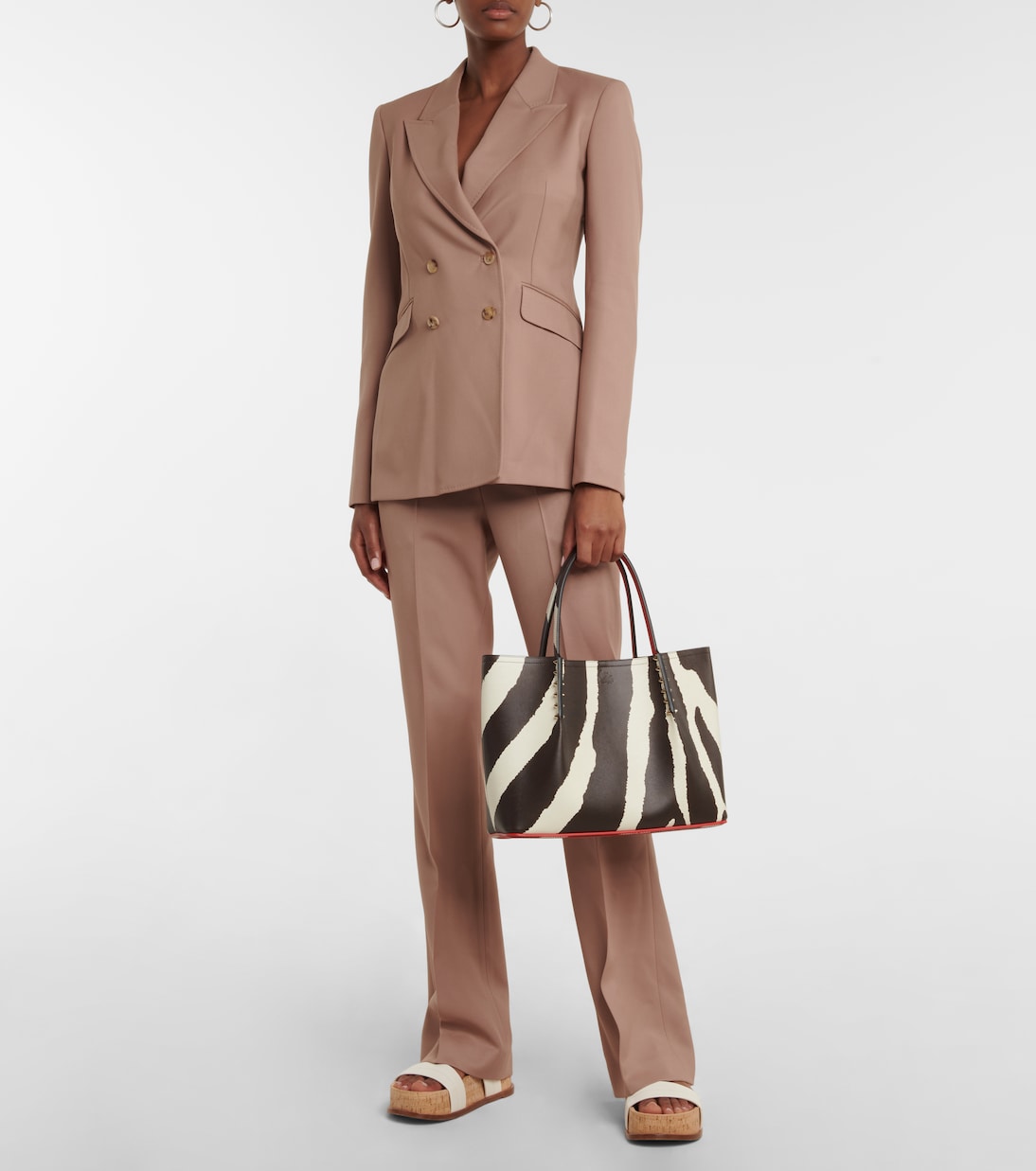 Cabarock Small zebra-print leather tote | Christian Louboutin