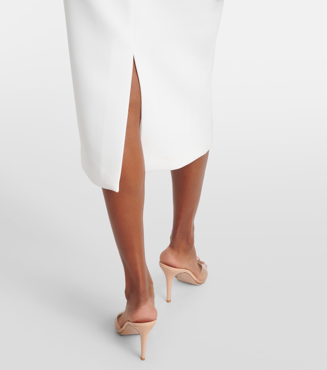 Bridal Amore off-shoulder crêpe midi dress | Rebecca Vallance