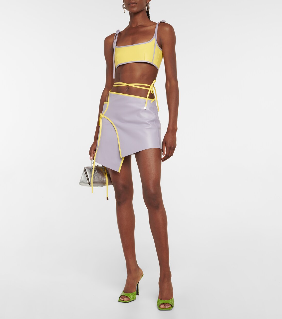 Mini-jupe portefeuille en cuir | The Attico