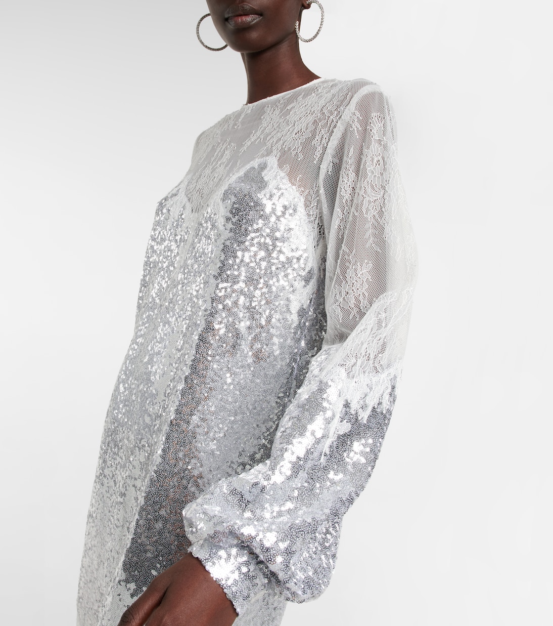 Zahara sequined and lace gown | Costarellos