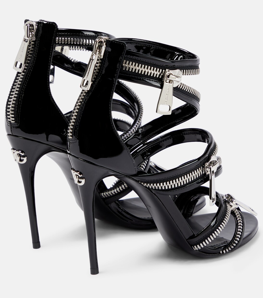 Zip-embellished leather sandals | Dolce&Gabbana