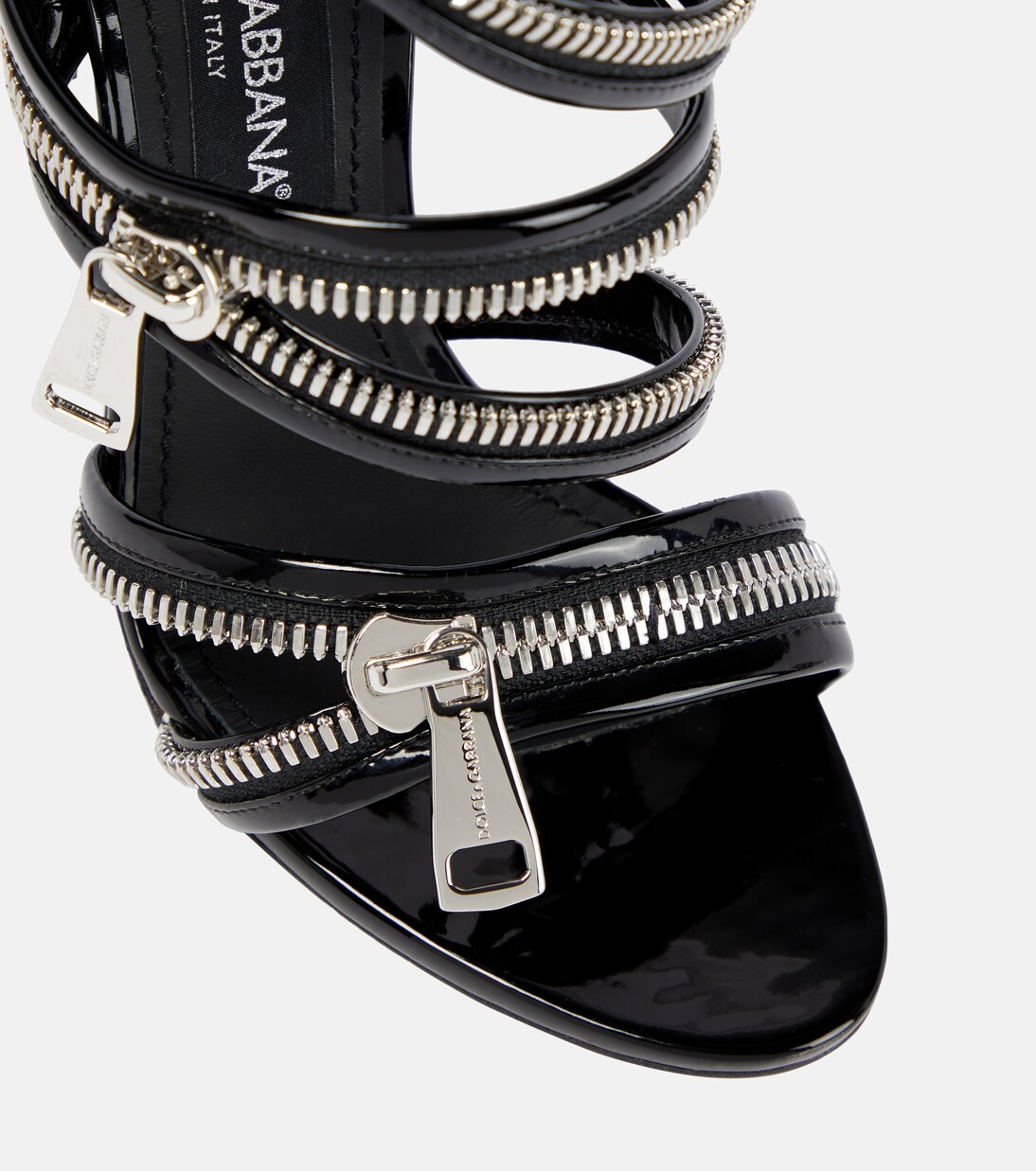 Zip-embellished leather sandals | Dolce&Gabbana