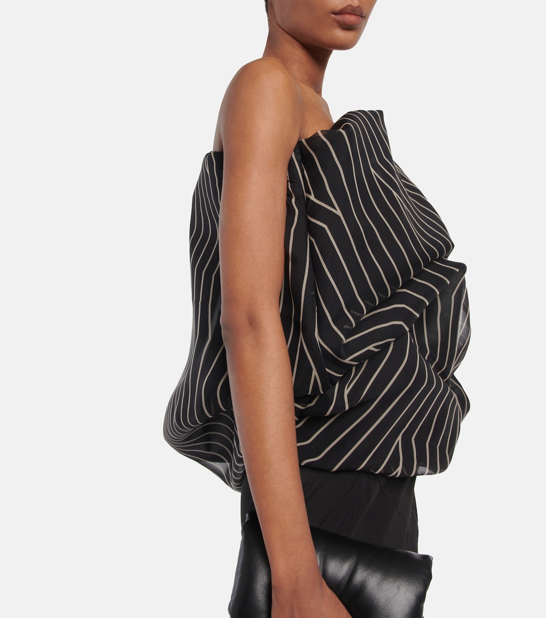Top bustier rayé en soie | Rick Owens