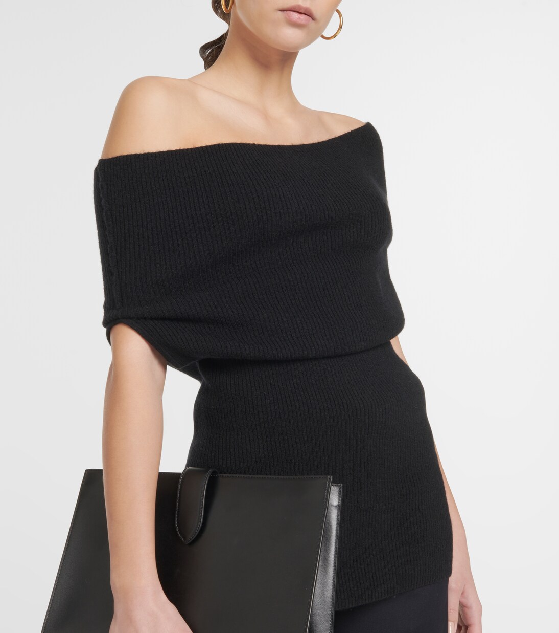 Ribbed-knit off-shoulder top | Toteme