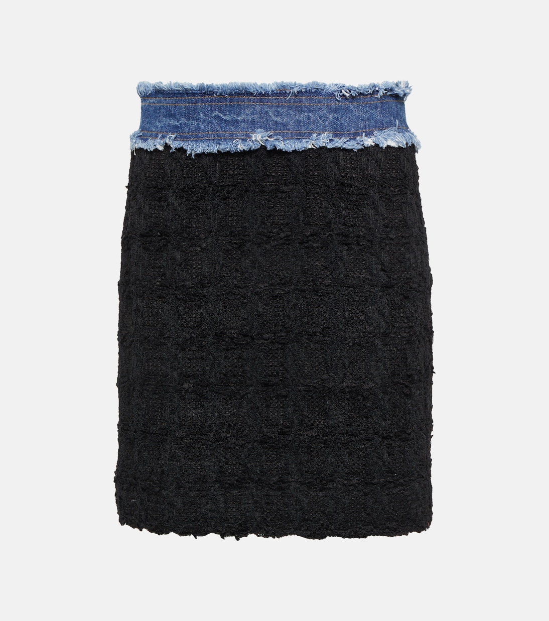 Minifalda de bouclé con ribete en denim | Dolce&Gabbana
