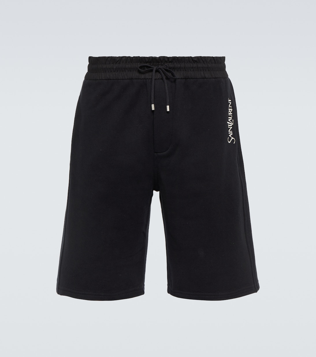Shorts in jersey di cotone con ricamo | Saint Laurent