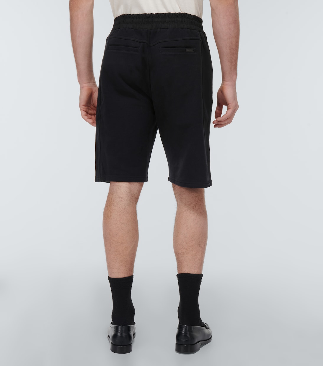 Shorts in jersey di cotone con ricamo | Saint Laurent
