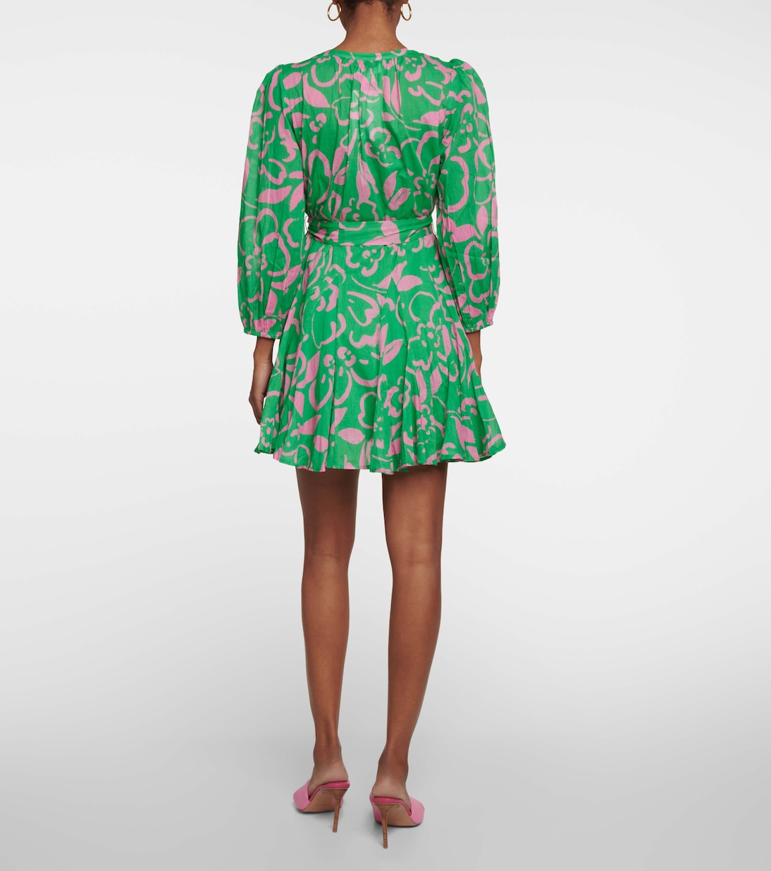 Kiki belted floral cotton minidress | Velvet
