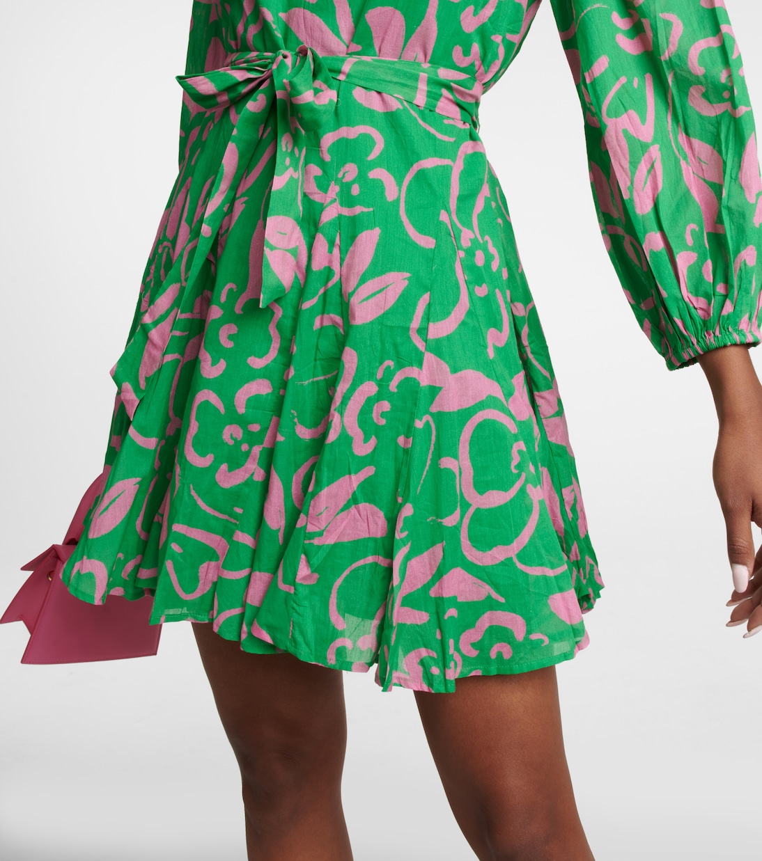 Kiki belted floral cotton minidress | Velvet