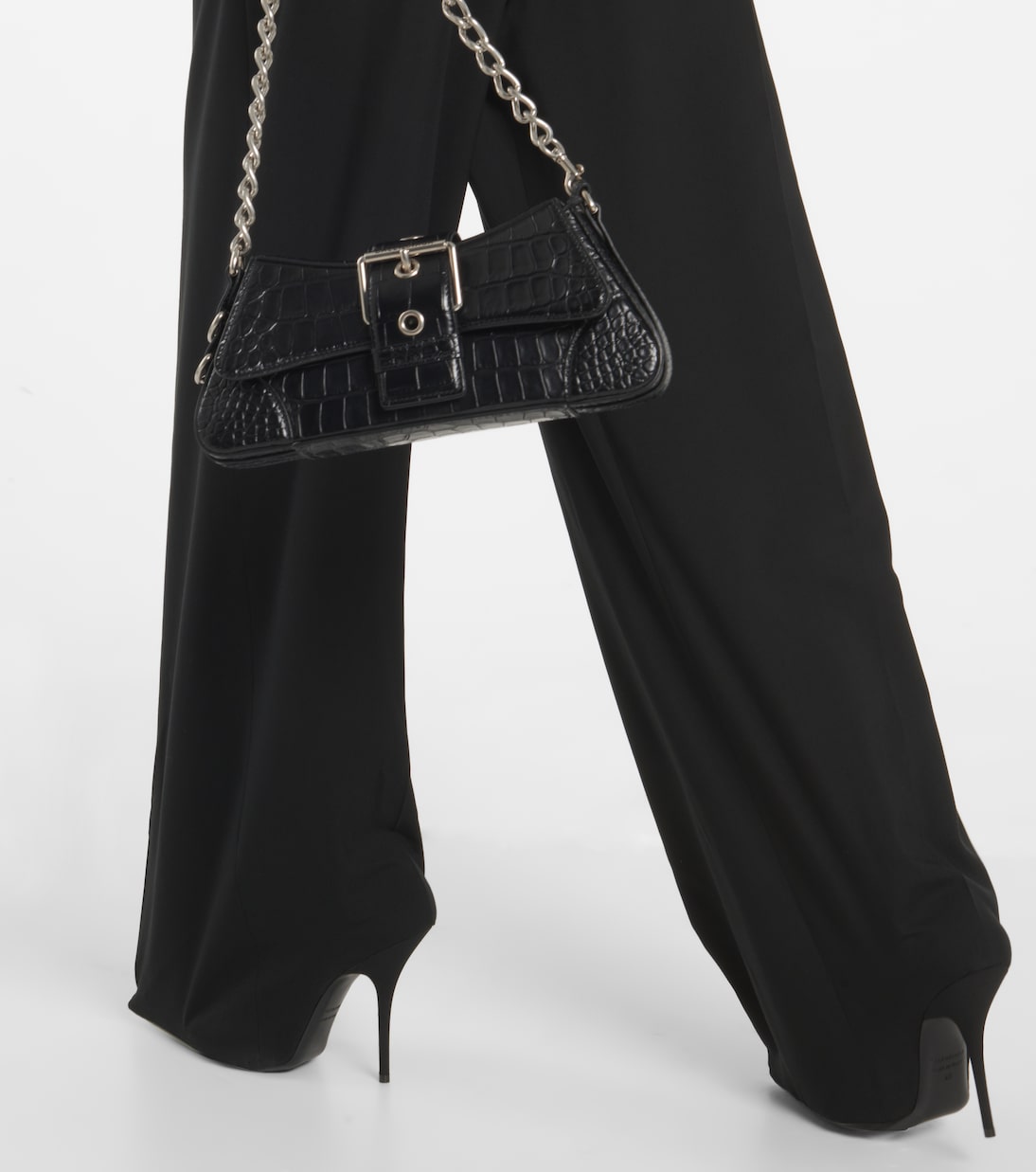 High-rise wool and leather pantashoes | Balenciaga