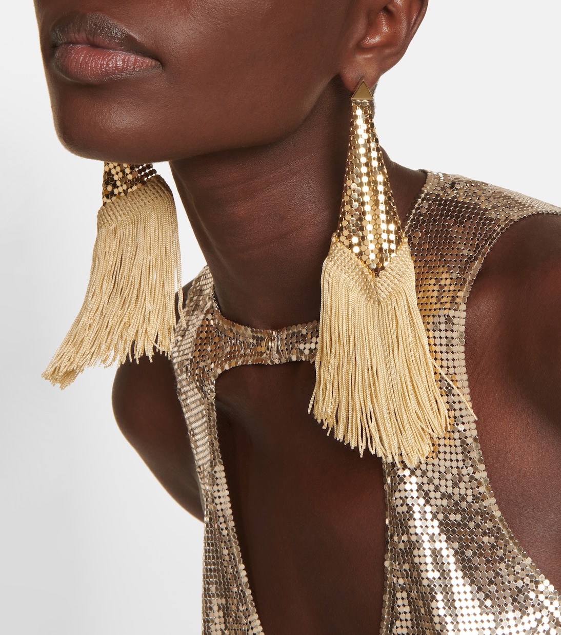 Fringed chainmail earrings | Rabanne