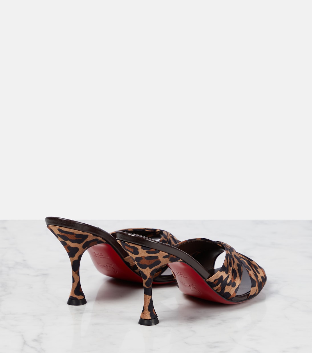 Nicol is Back 85 leopard-print satin mules | Christian Louboutin