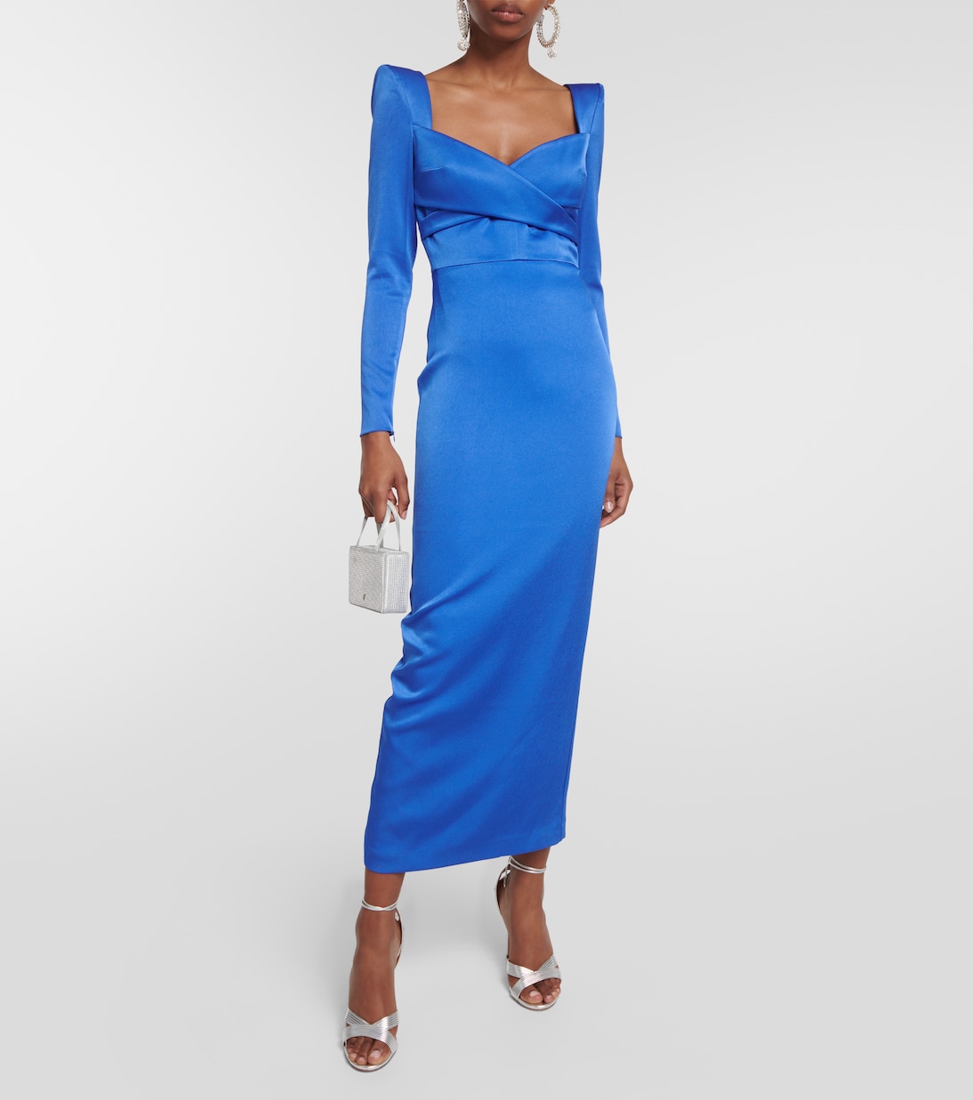 Sweetheart satin midi dress | Alex Perry