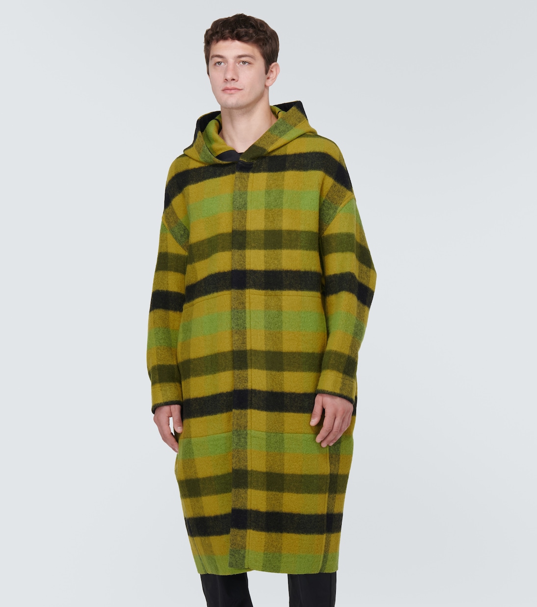 Checked wool coat | Rick Owens