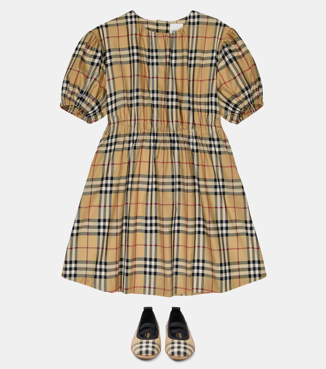 Abito in misto cotone a quadri | Burberry Kids