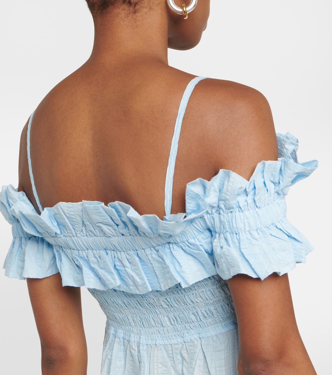 Ruched off-shoulder maxi dress | Ganni