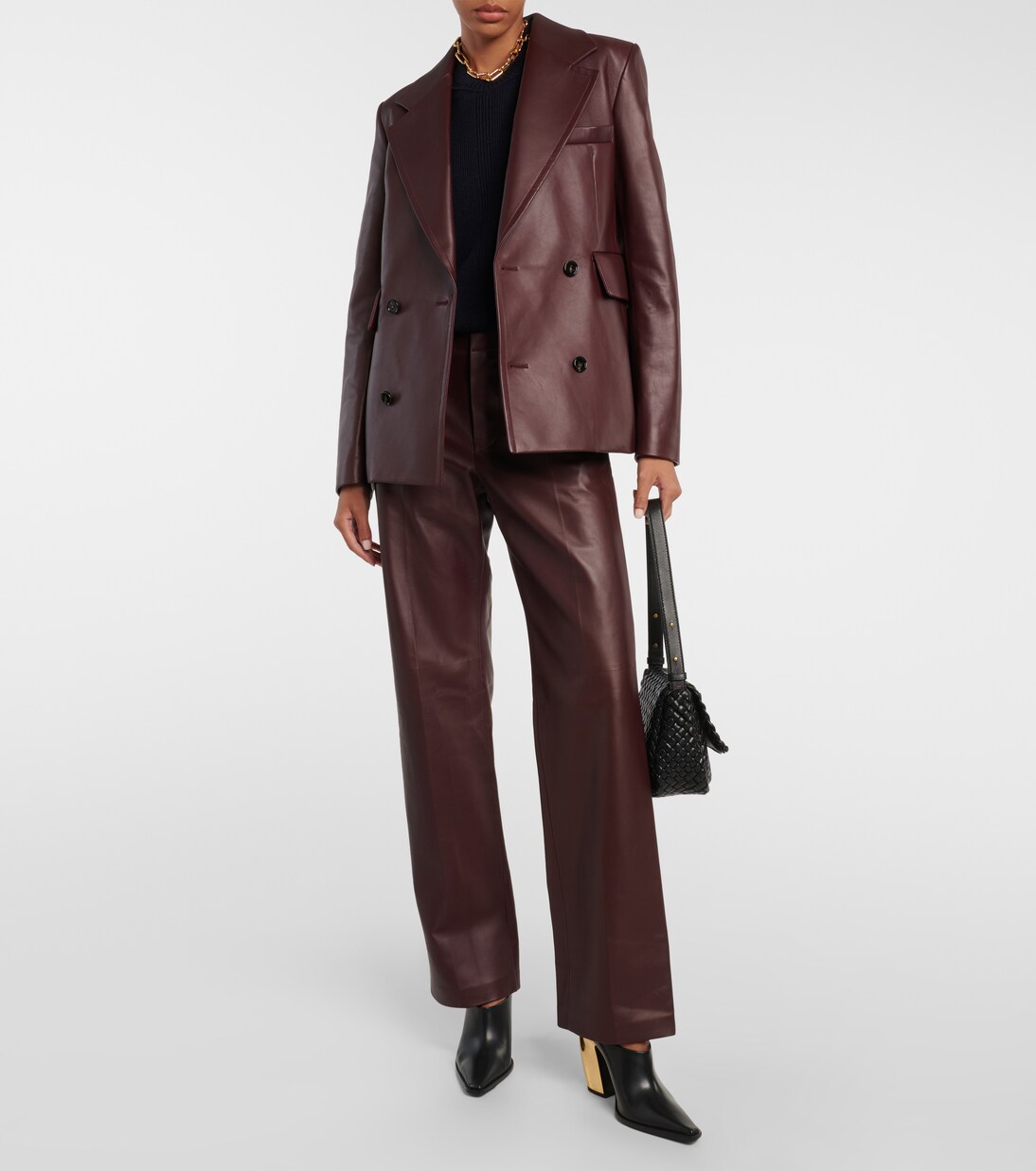 Chaqueta de Cuero Elegante Bottega Veneta para Jóvenes Modernos
