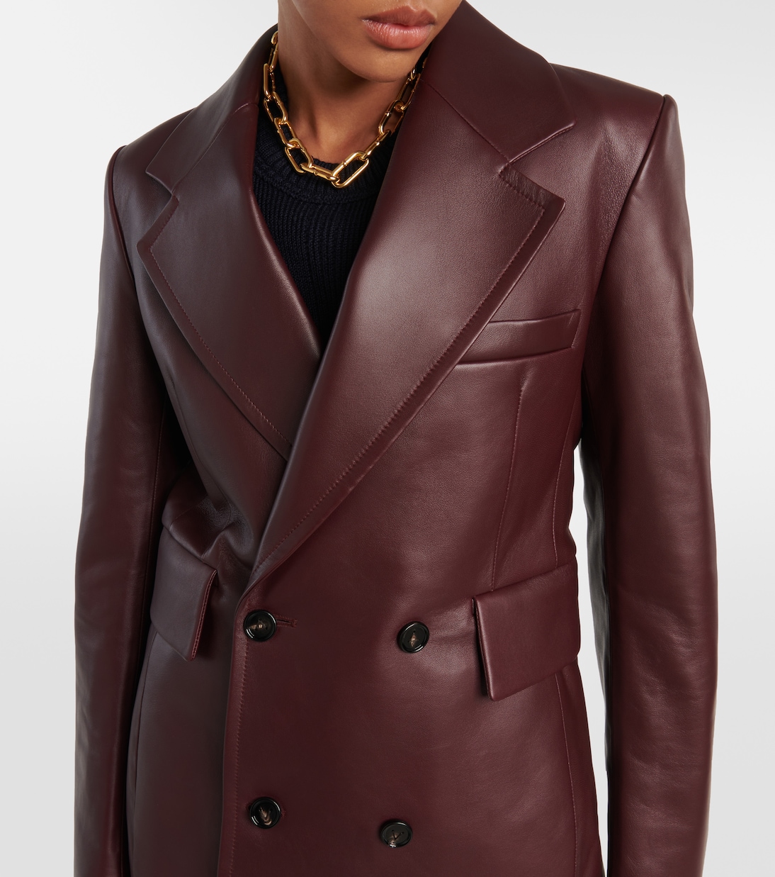 Chaqueta de Cuero Elegante Bottega Veneta para Jóvenes Modernos