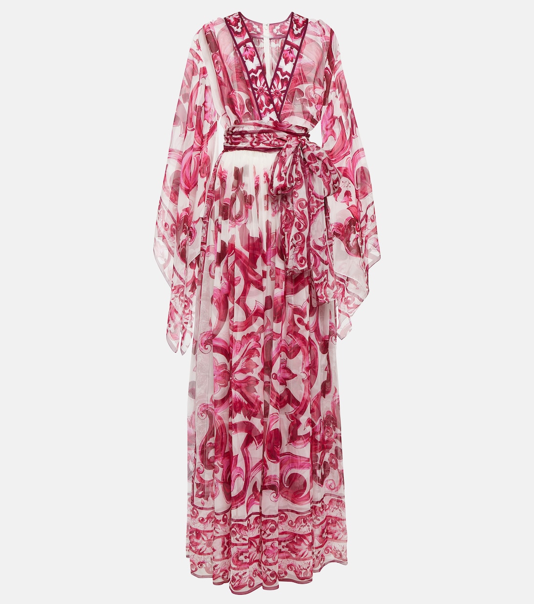 Vestido largo de seda estampado | Dolce&Gabbana