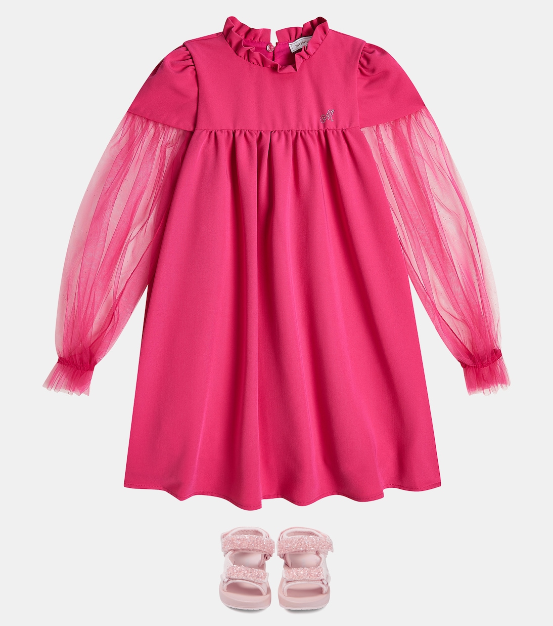 Abito rifinito con tulle | Monnalisa