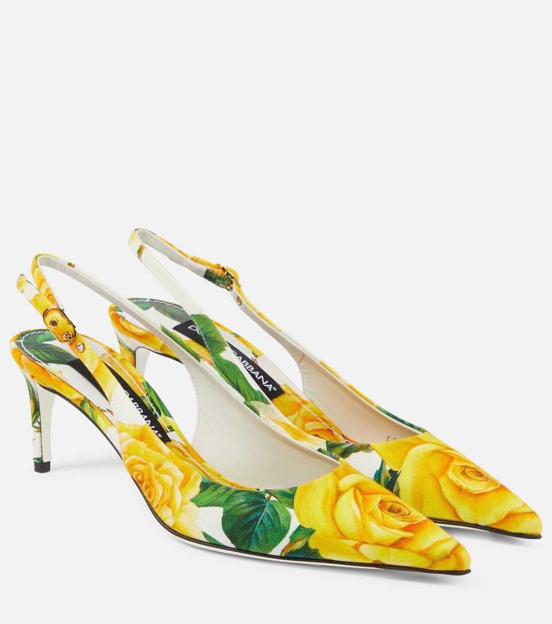 Bedruckte Slingback-Pumps aus Canvas | Dolce&Gabbana