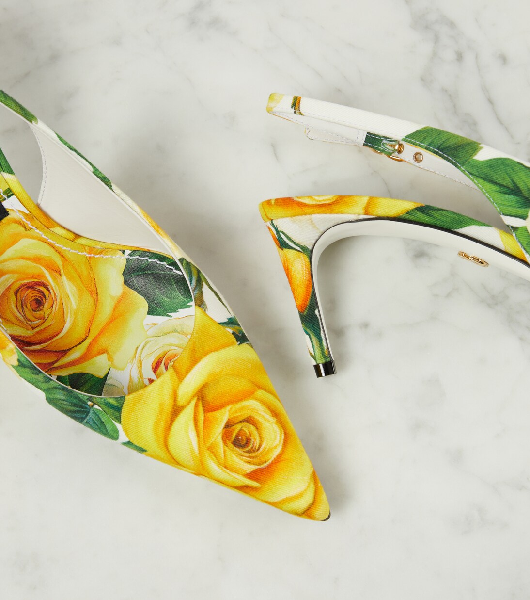 Bedruckte Slingback-Pumps aus Canvas | Dolce&Gabbana