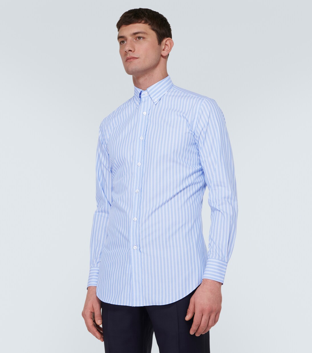 Cotton shirt in blue - Brioni | Mytheresa