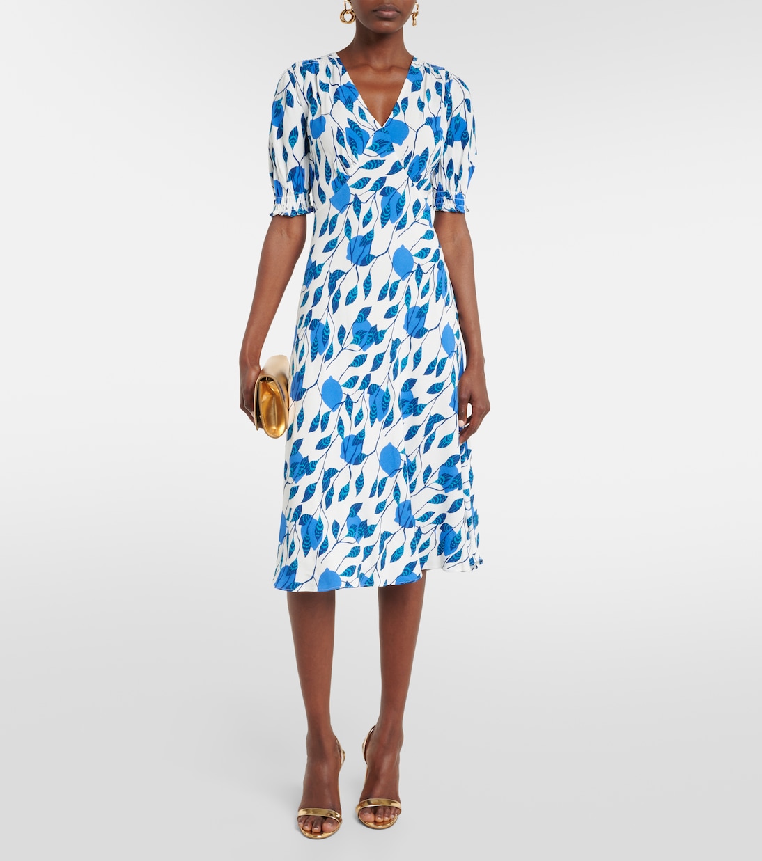 Jemma printed crêpe midi dress | Diane von Furstenberg