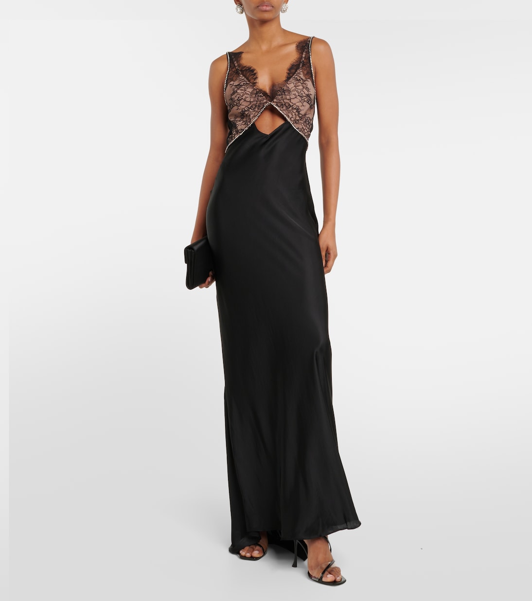 Lace and satin gown | Self-Portrait