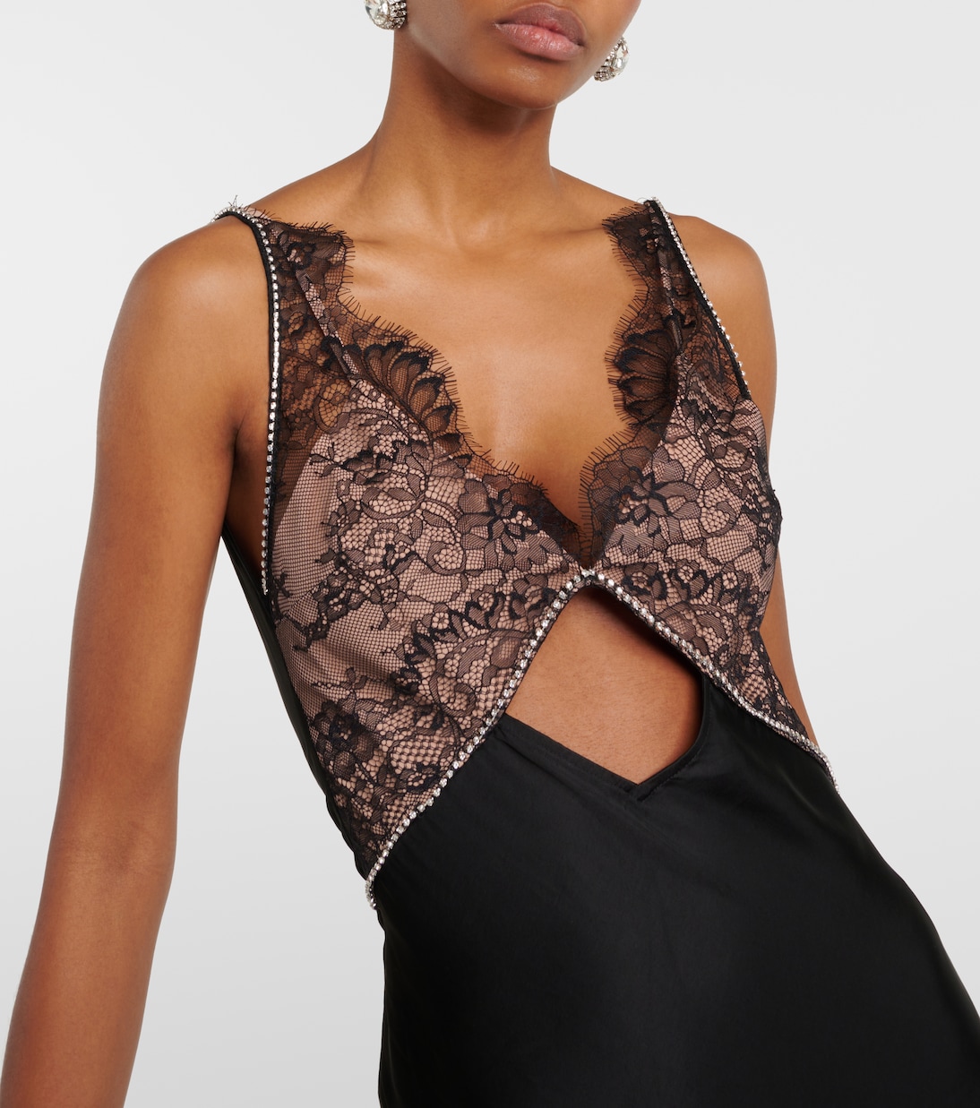 Lace and satin gown | Self-Portrait